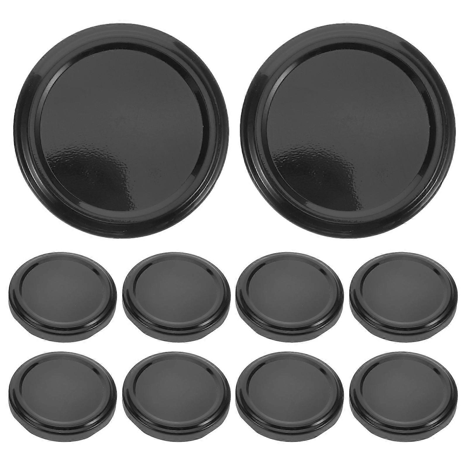 Black Metal Jar Caps for Sealing 20Pcs Mason Jar Practical Canning Covers