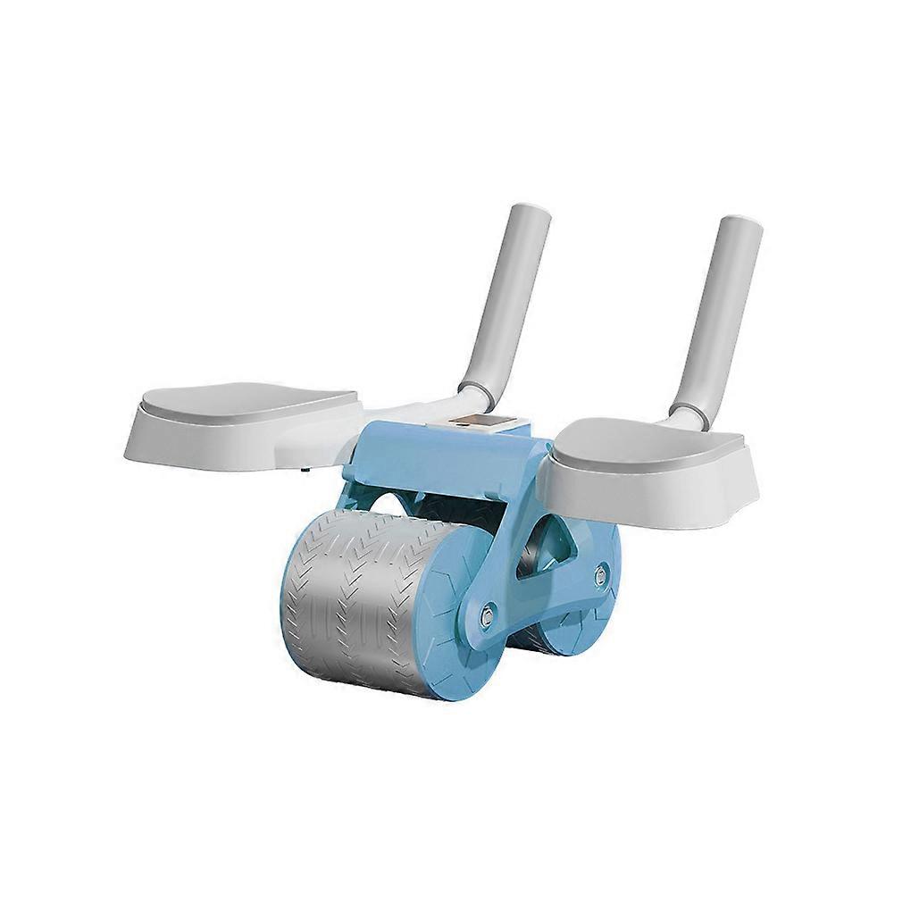 Abdominal Wheel with Digital Counter Automatic Belly Contracting Balanced Elbow Support Trainer Roller Equipment Blue