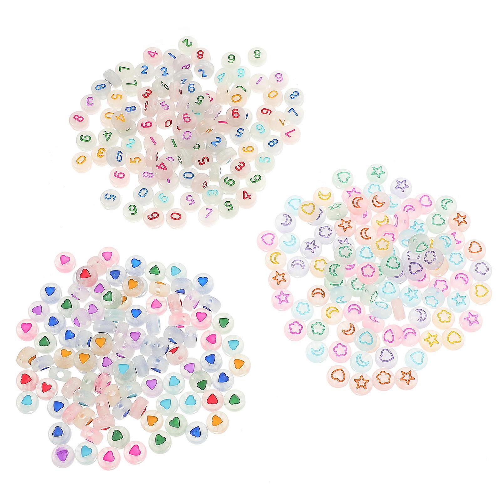 Glow in The Dark Acrylic Beads for DIY Craft 900Pcs Assorted Color