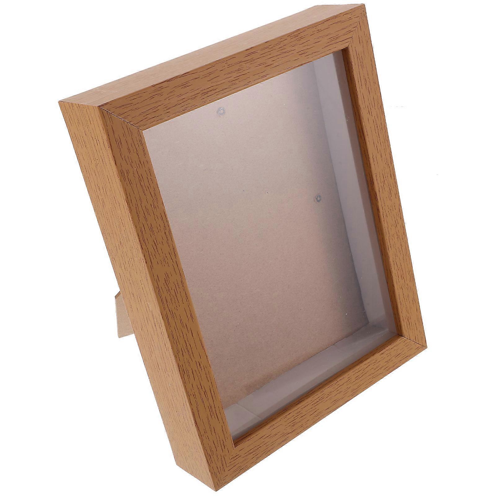Specimen Display Frame for DIY Use with 5Pcs Light Brown Picture Holders
