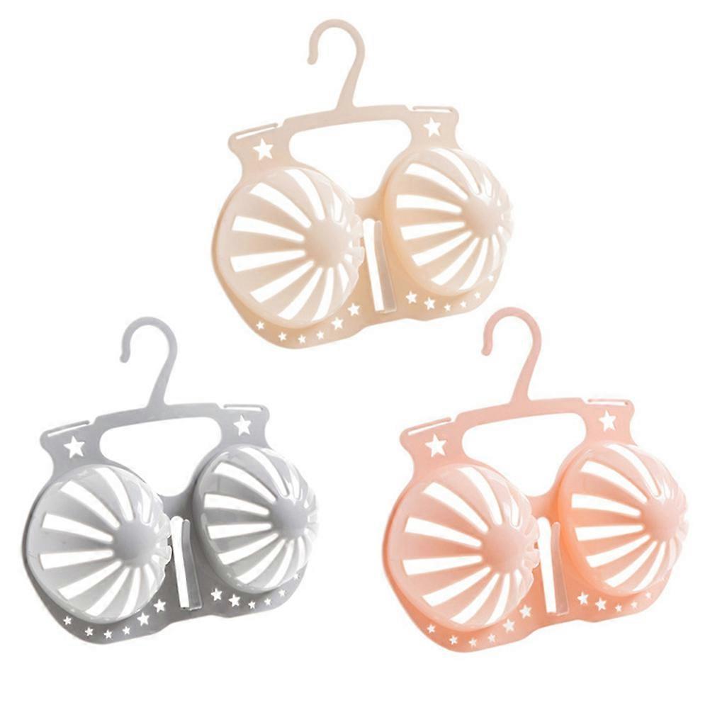 Bra Drying Rack Anti-Deformation Function 3Pcs Plastic Hangers Assorted Color