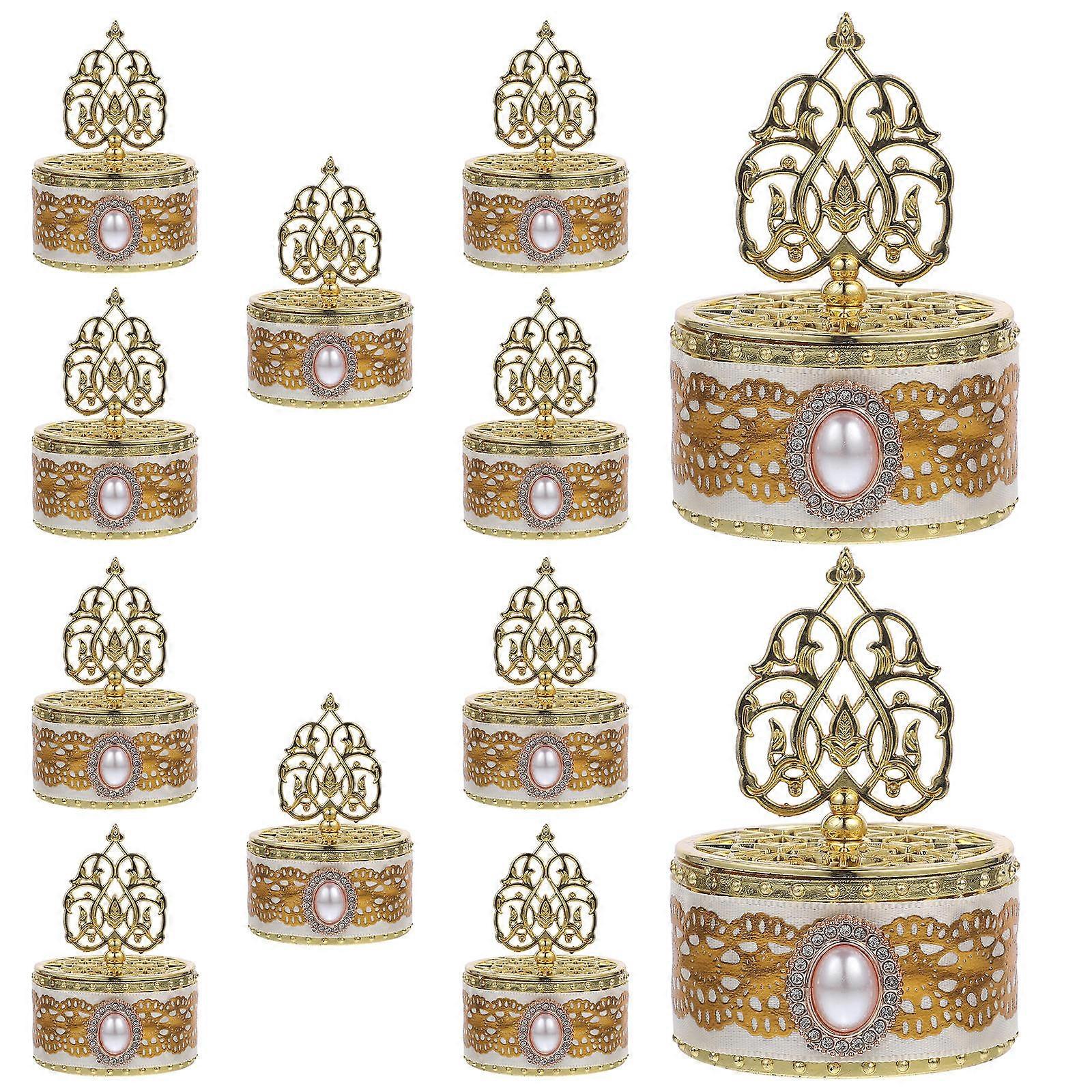 Golden Color Wedding Candy Box Plastic Storage Case 36Pcs