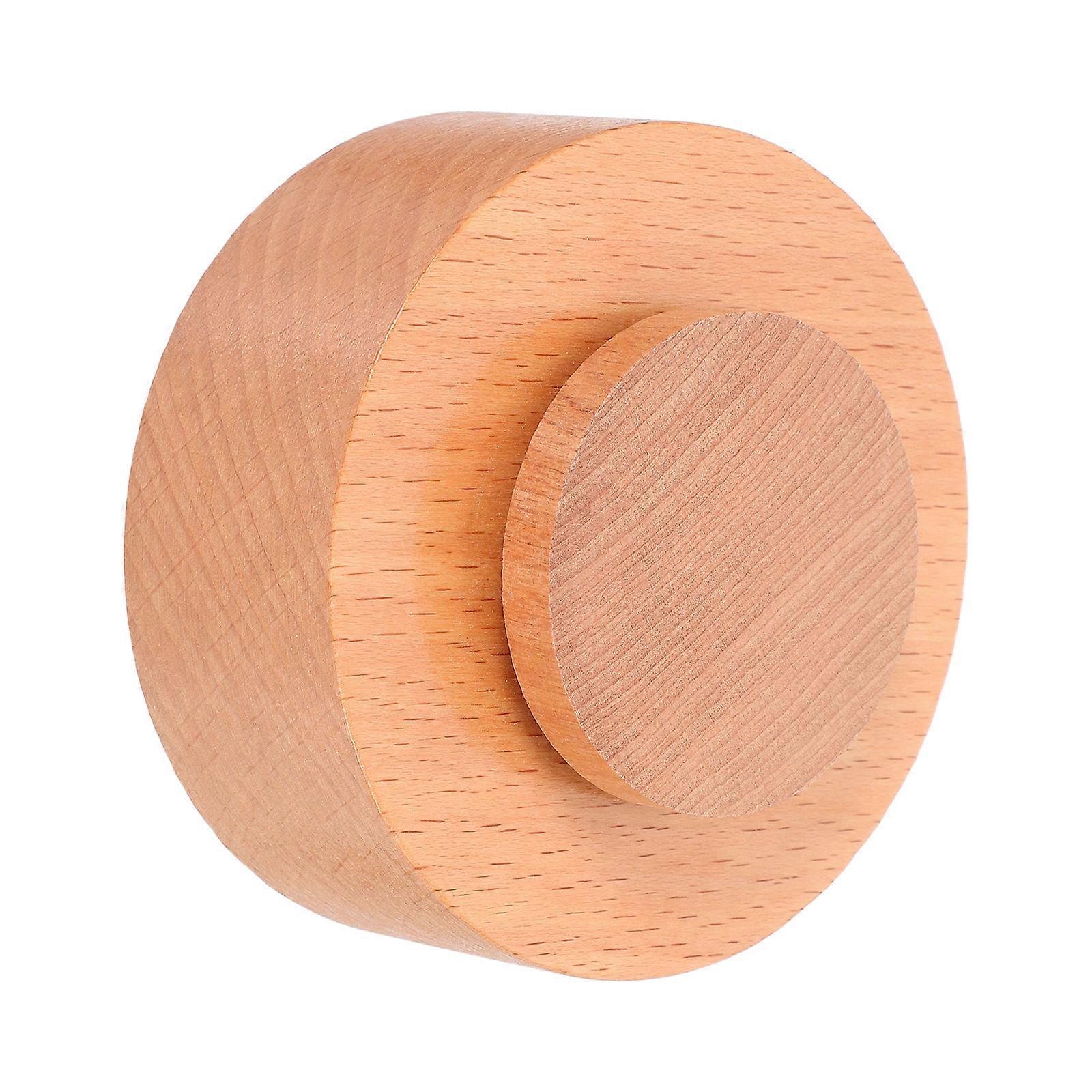 3Pcs DIY Music Box Base Wooden Round Rotating Display Stand Kit