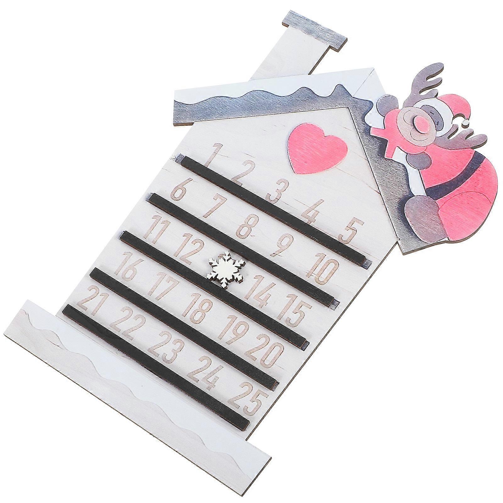 Xmas Countdown Hanging Pendant 4Pcs Wooden Countdown Calendar For Christmas Home Decoration Multi Shape Rectangular