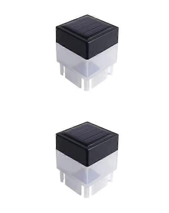 Solar Led Hegn Stolpehætte Til Have, Solar Post Lys (2stk, Sort)