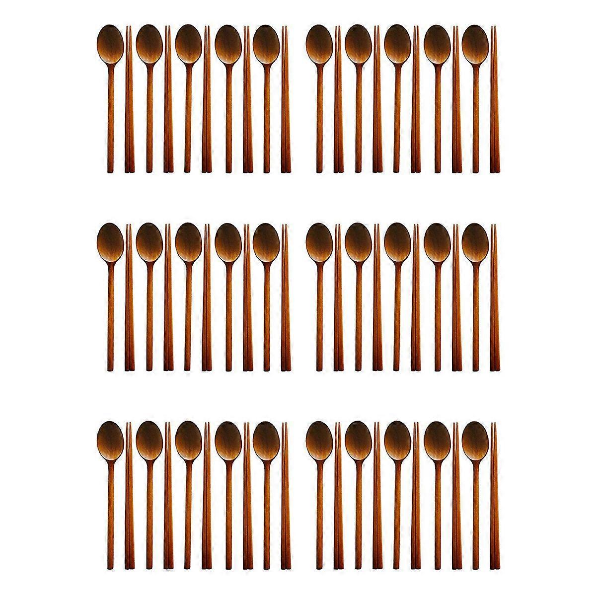 Handmade Jujube Tree Wooden 5 Set of Spoons and Chopsticks