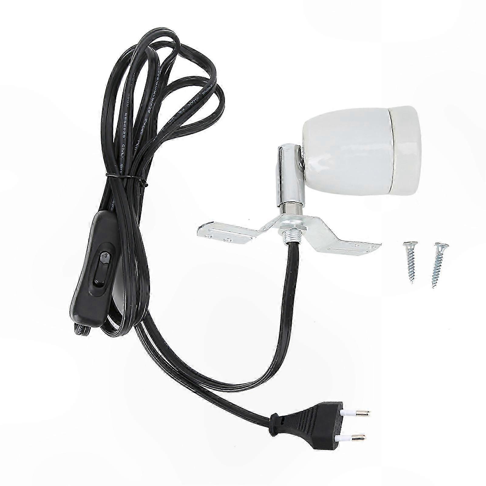 Rotating E27 Heat Lamp Socket for Reptiles and Pets, 300W Max