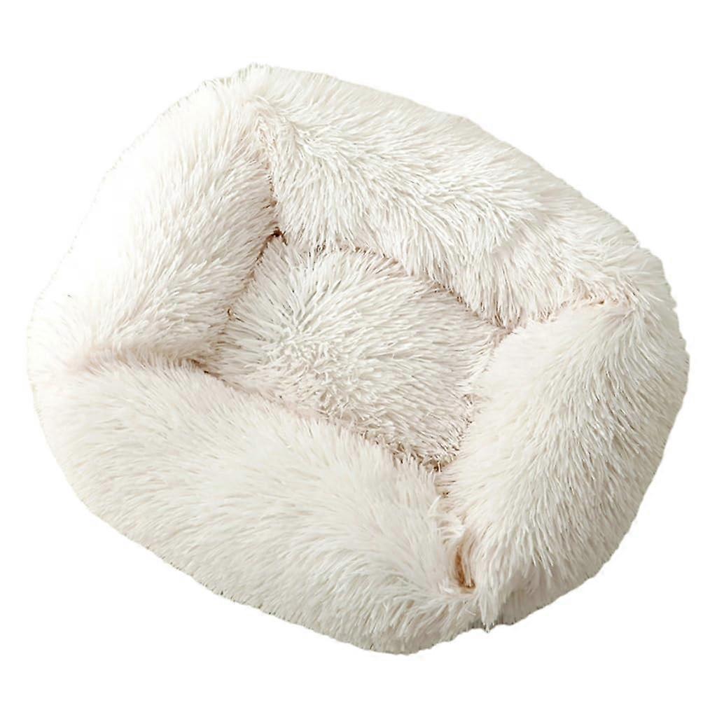 Dog Sofa Size M With Thickened Cover Milky White Elegant Rectangular Indoor Pet Bed