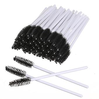 Veeki 100 PCS Disposable Eyelash Brushes Mascara Brushes Eye Lash Eyebrow Applicator Cosmetic Makeup Brush Tool Kits (black)