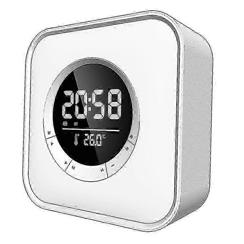 Night Light Speaker Digital Alarm Clock Bedside Table Lamp With 1