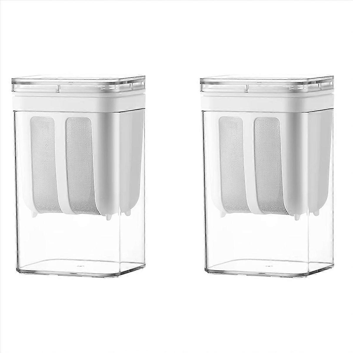 2X 1100ml Yogurt Filter and Strainer Fine Mesh Transparent Box Homemade Screen Cheese Moisture Seper