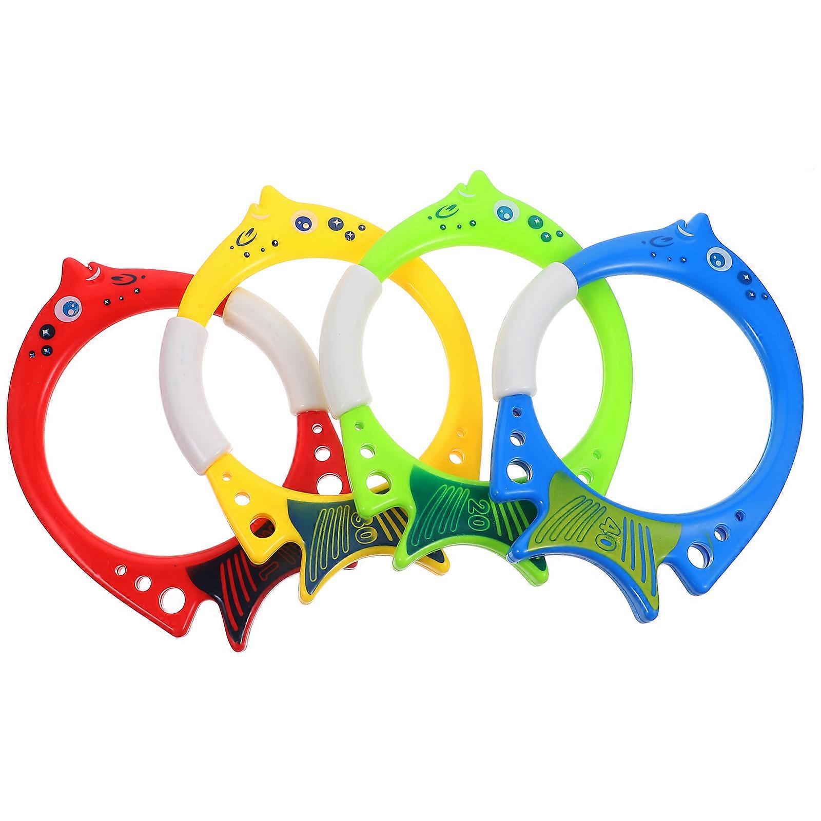 Swimming Pool Dive Tools Diving Rings for Swimming 4Pcs Ring Set