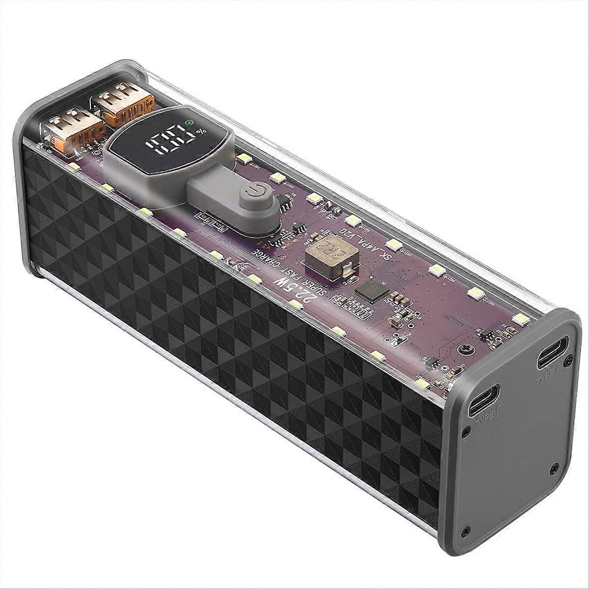 22.5W 8 Slots 18650 DIY Power Bank Case Fast Charging Power Bank Case Large Capacity Digital Displa