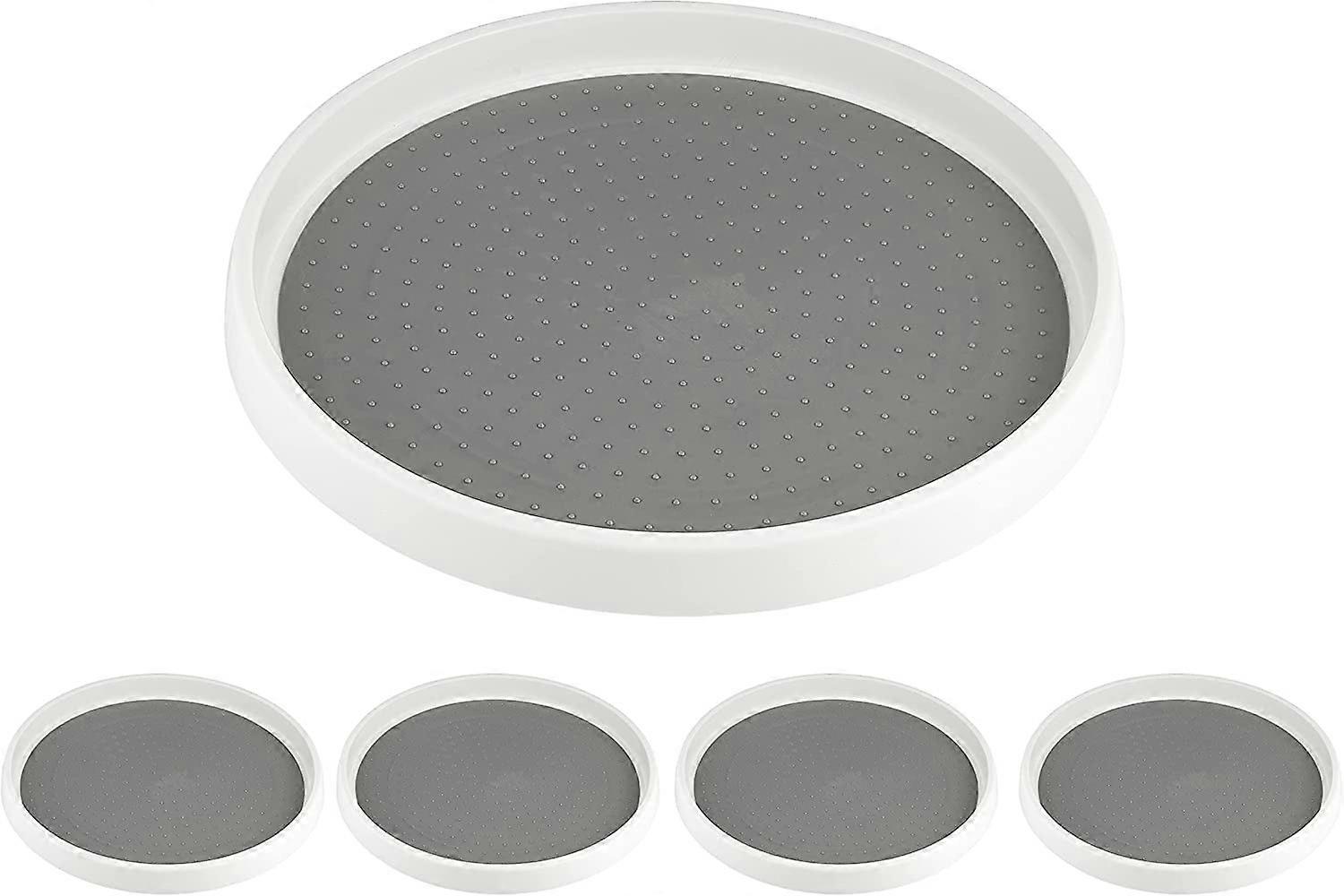Lazy Turntable 5 Pack, Non Skid Large Lazy Turntable for Cabinet and Refrigerator, Plastic Rotating Turn Table, 12 Inch - by