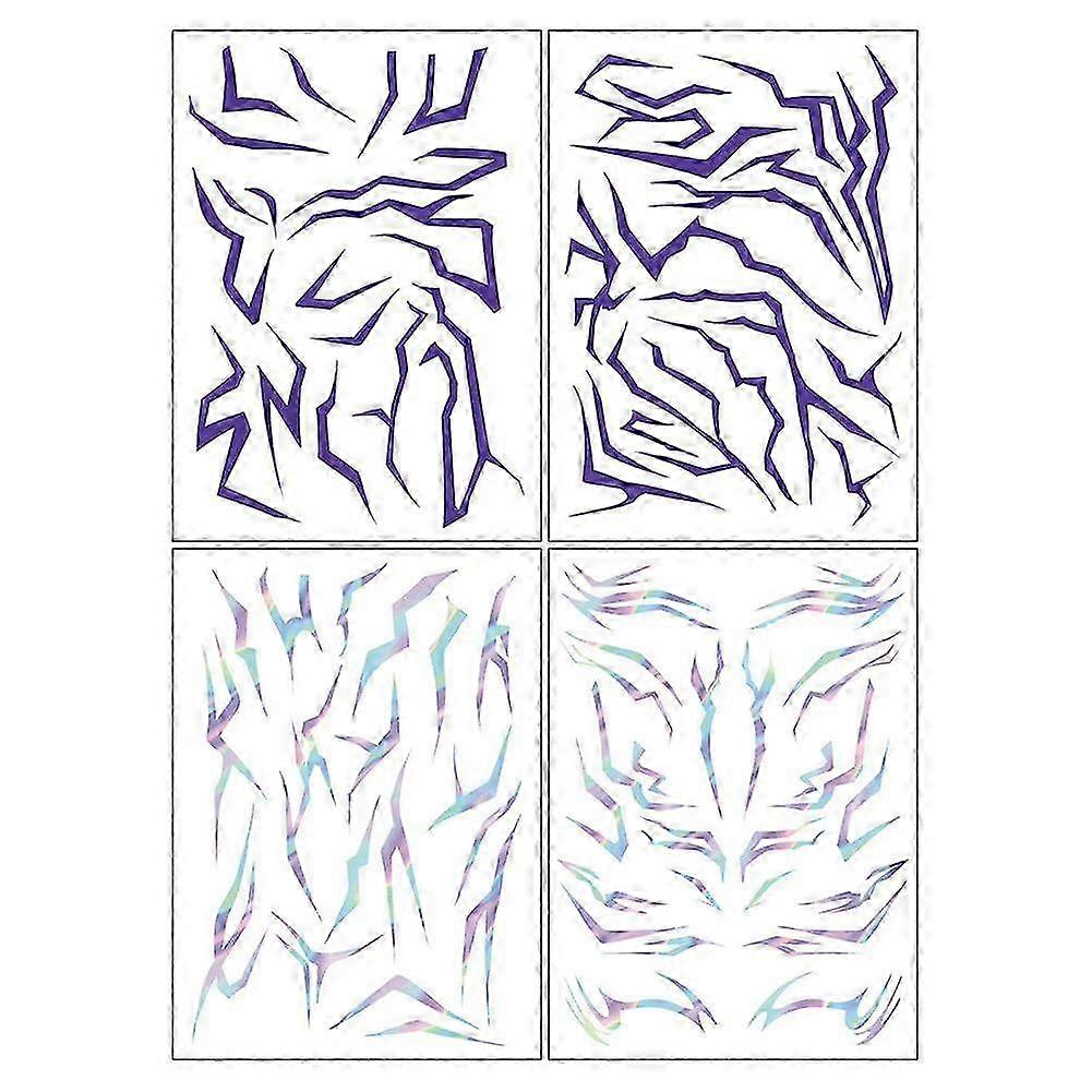 Kpop Cosplay devil Hunter Temporary Tattoos Purple Makeup Sticker