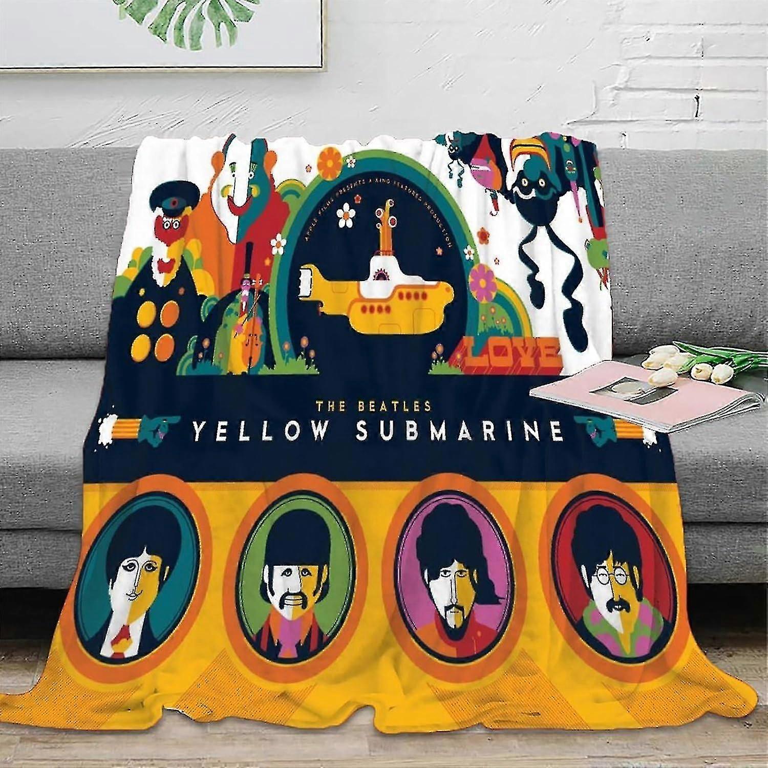 Couverture douce et confortable en flanelle 3D The Beatles, épaisse et chaude, en polaire, pour lit, canapé, TV, automne/hiver, pour adultes, de la maternelle à la 4e année.