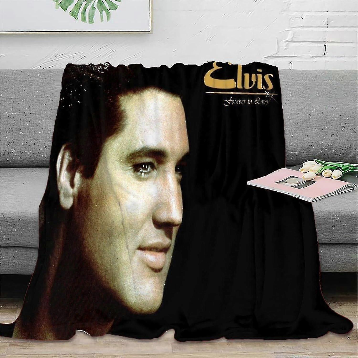 Blanket Throw Blanket 3d Print Elvis Presley Pattern Soft Fluffy Flannel Fleece Blanket, Warm Autumn & Winter Plush Couch Sofa Throw, Blankets For Adu