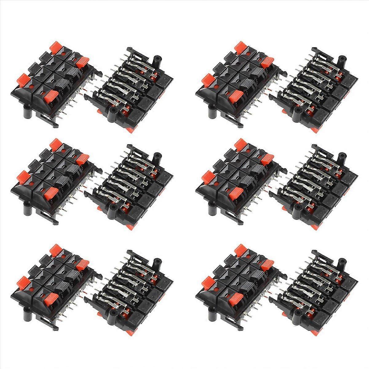 2x 64x40x20mm 8 Positions Push in Jack Spring Load Speaker Terminals