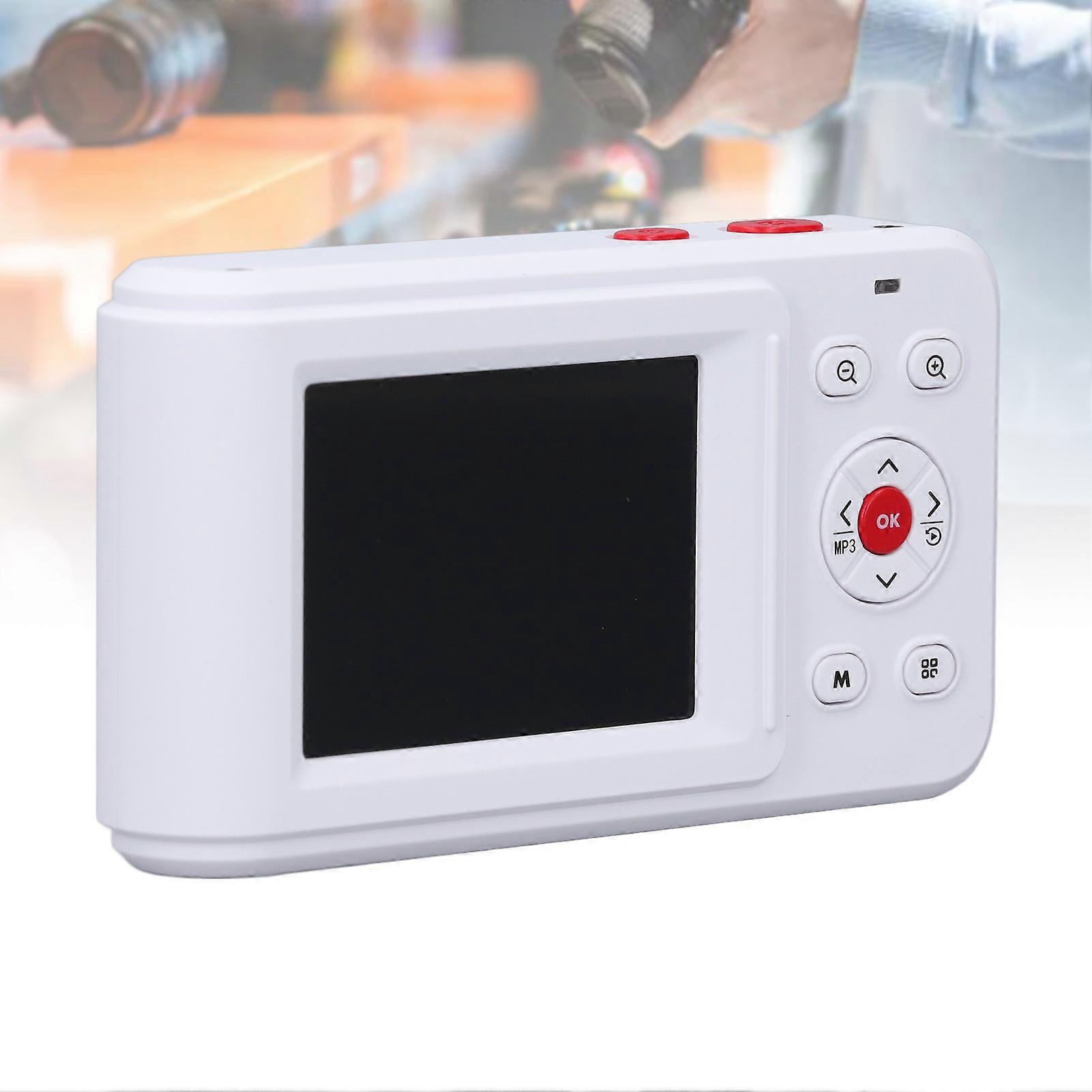 Digital Camera 72MP 2.5K Video Output Dual Screen Compact Camera 16X Zoom Autofocus Selfie Camera for Travel Gatherings Graduations White 