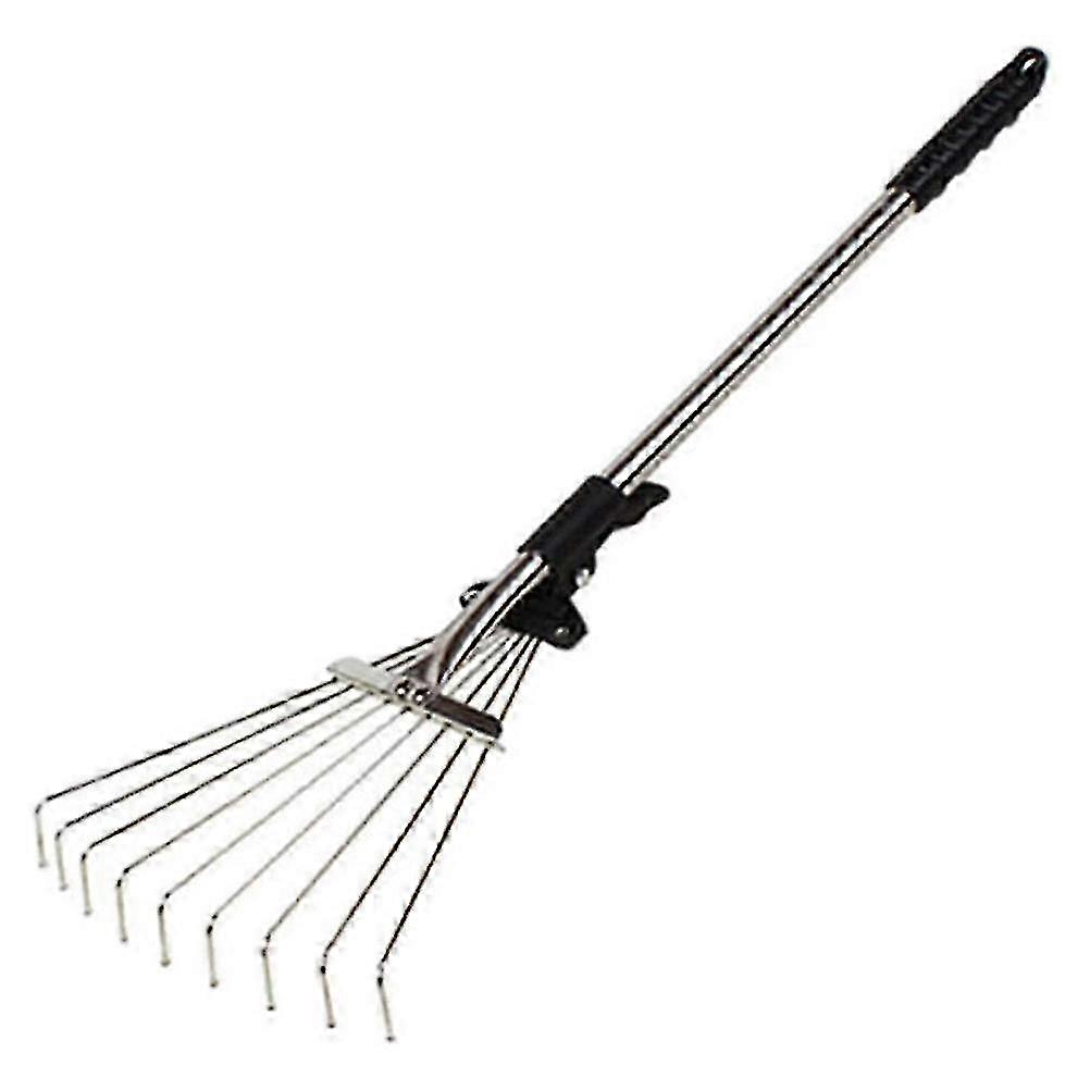 Adjustable Garden Leaf Rake | Multi-Toothed Metal Rake for Lawn and Yard