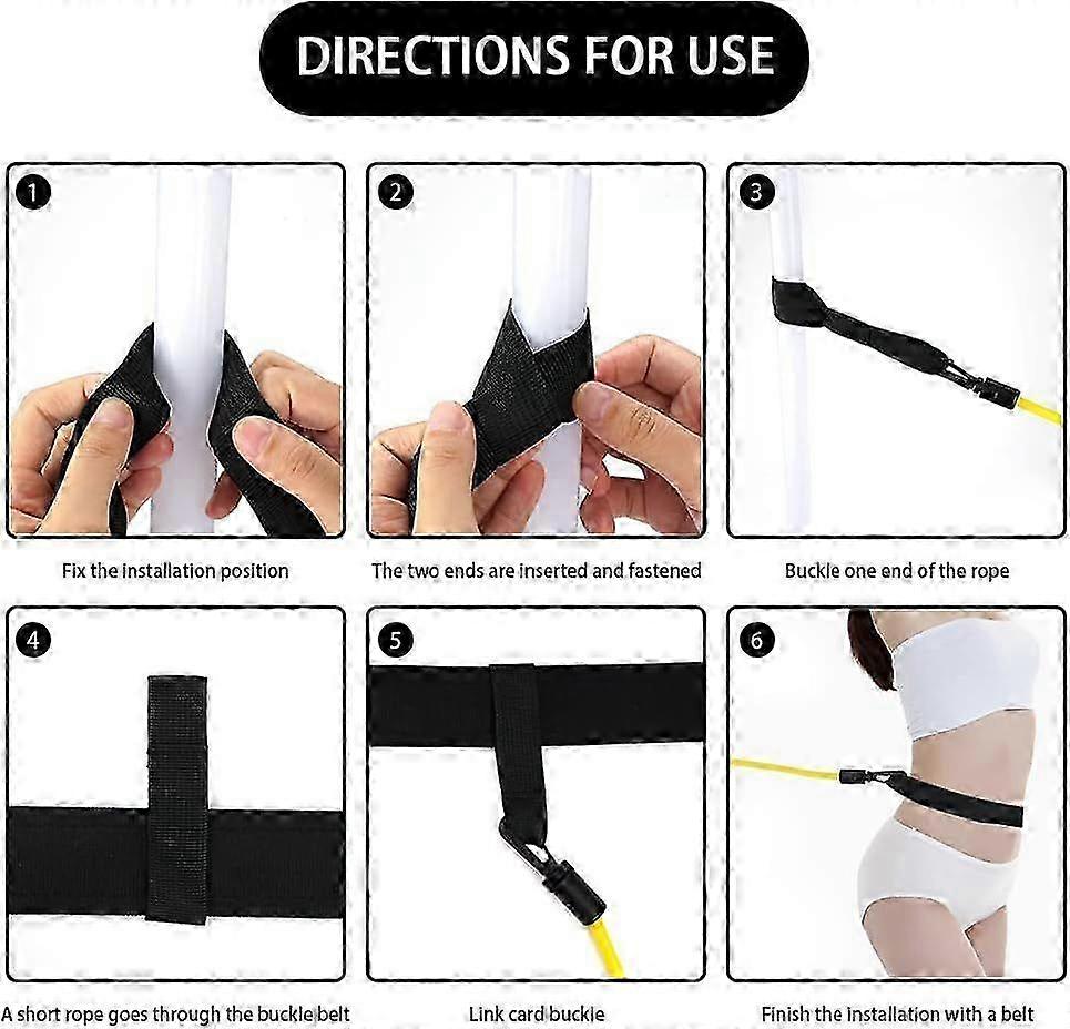 Training swim rope for pools - elastic 3m/4m resistance leash