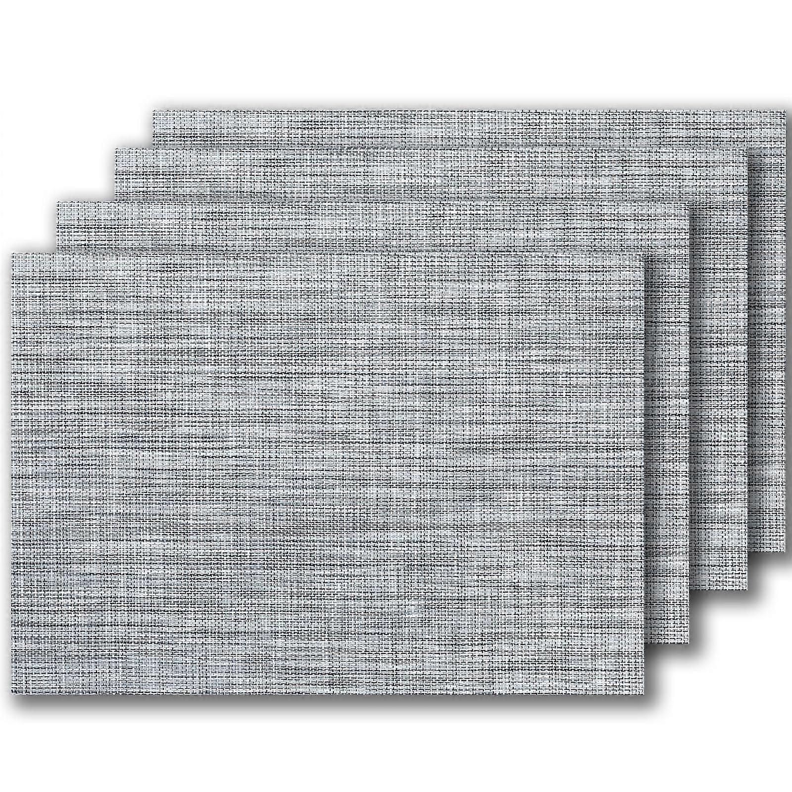 Placemats Vinyl/Plastic Table Mats Set of 4 Gray