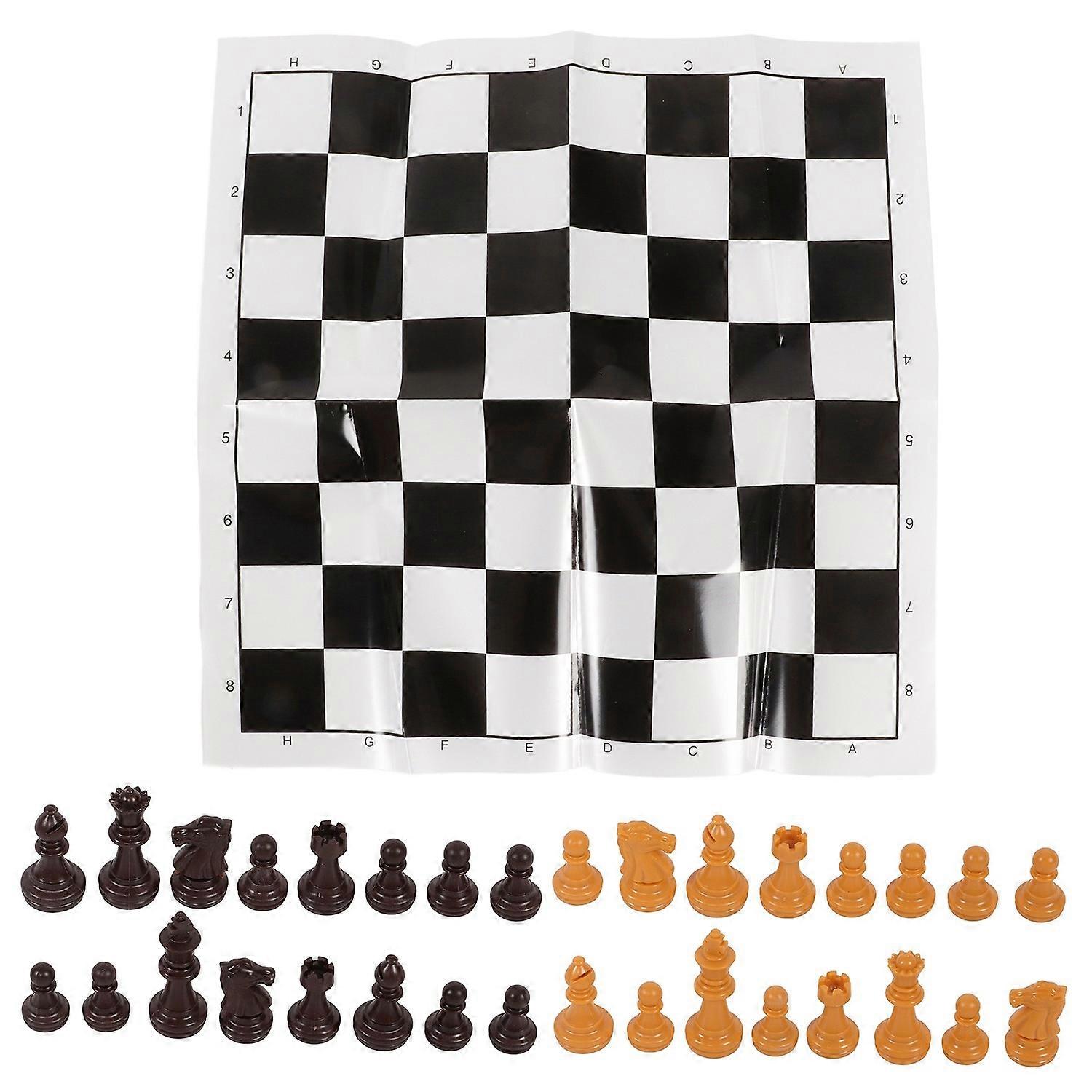 Chess Set International Standard Chess Game Set with Chessboard for Camping Outdoor TravelWood