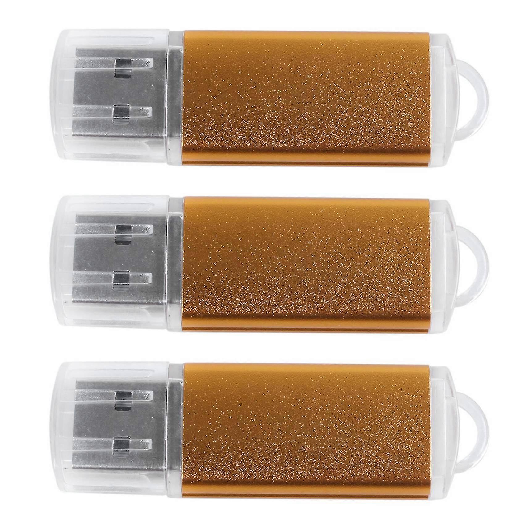3x Usb Memory Stick Flash Pen Drive U Disk For Ps3 Ps4 Pc Tv Color:golden Capacity:64mb