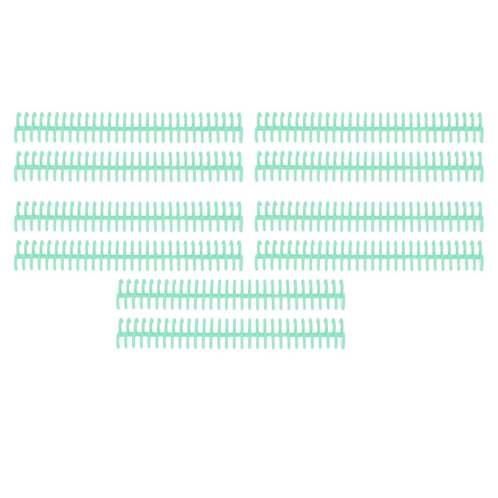 10PCS Plastic Binding Spines 19mm 30 Rings Comb Binder Compatible with A4 B5 A5 Paper Size 150 Sheets Capacity Green