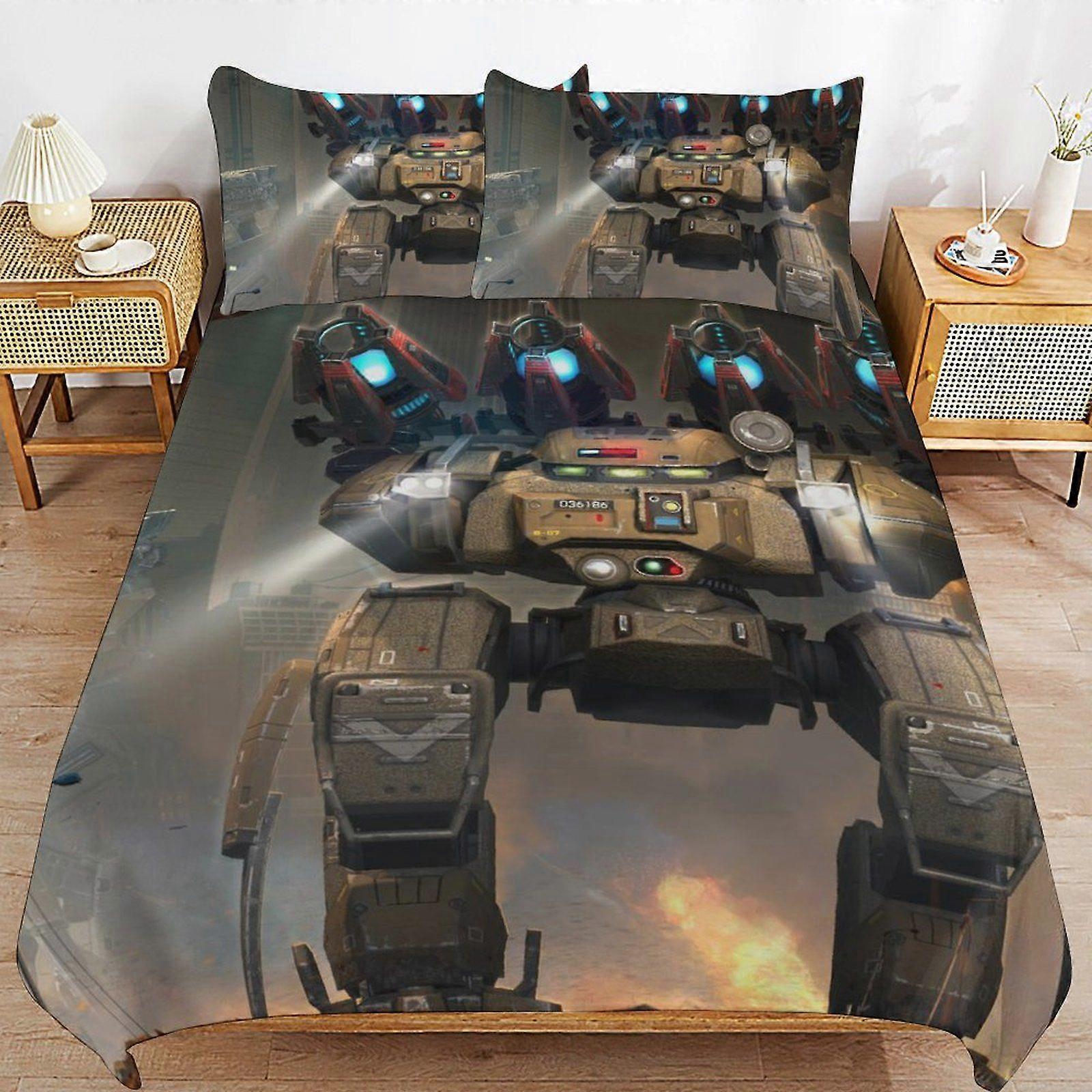 d194 War of the Robots Hotel Style Sleep Texture Consistent Fabric Secure Fit Closure Duvet Cover Sets Advantage b194