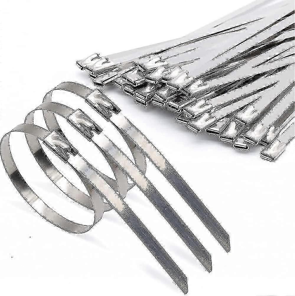 100ピースケーブルタイ300mm、金属ケーブルタイ、ステンレス鋼ケーブルタイ、金属-