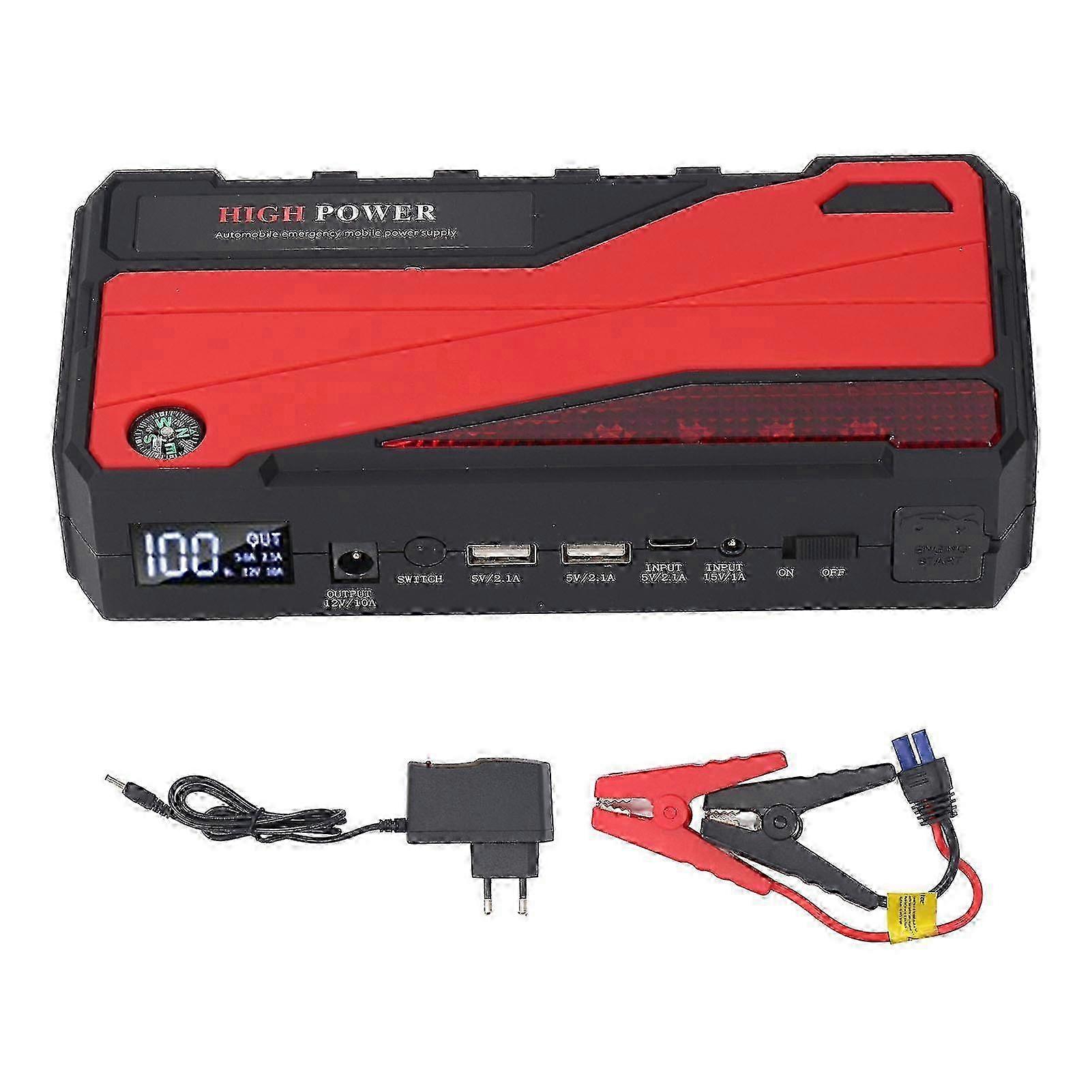 12V Car Starter 1000A Portable Dual USB LCD Display 20000mAh Lithium Battery Booster for 7L Gas 5.5L Derv Engine