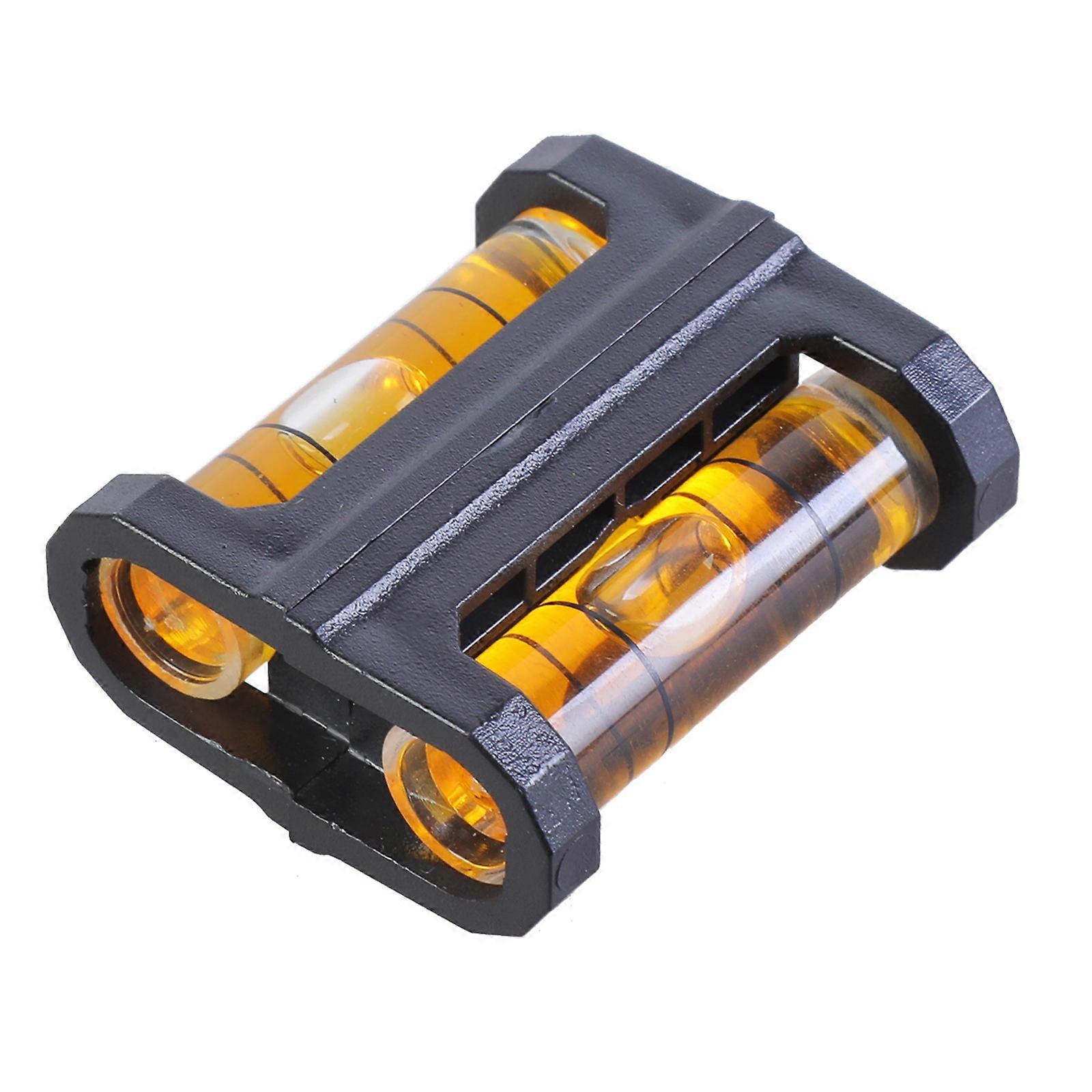 2pcs Glow Bubble Level with Magnetic Base Bubble Level Measuring Tool Engineering Leveling Measurement Tool  Yellow