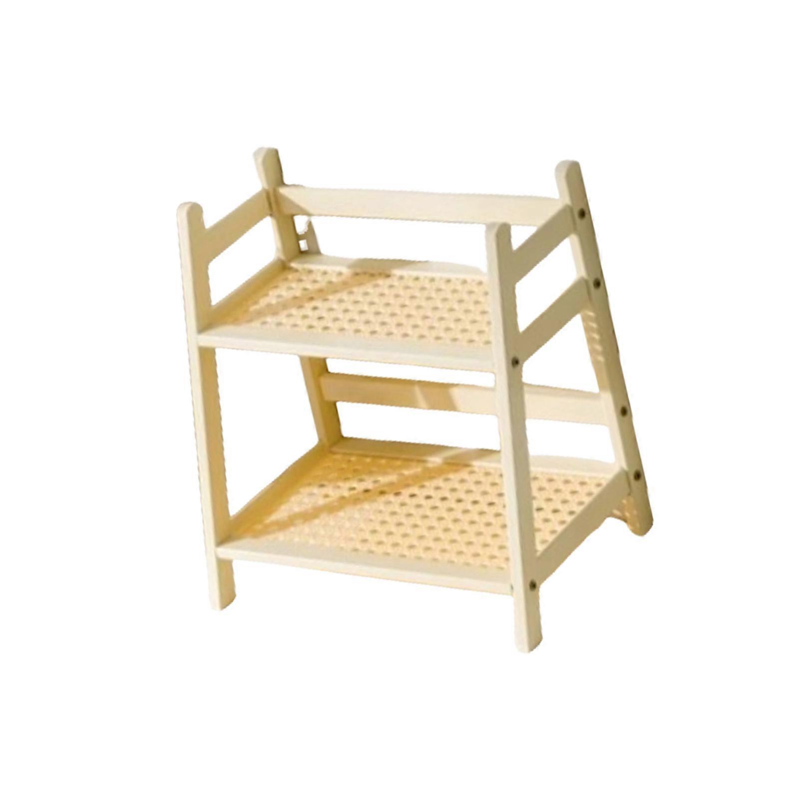 Space Efficient Two Rank Shelf With Flexible Texture Cup Owner For Countertops Permanent Oaken Kitchen Storage Solution Multicolor