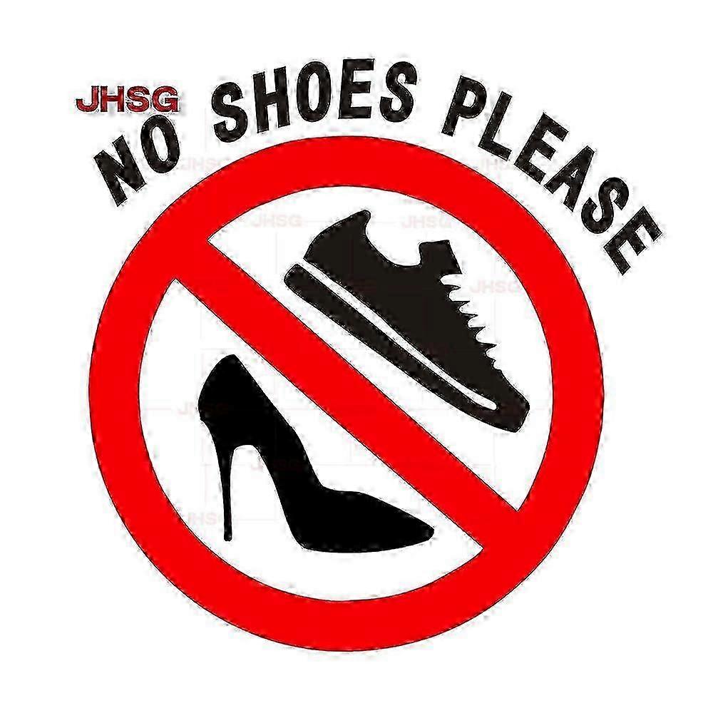 No Shoes Please Warning Sign Waterproof Vinyl Decal Customizable