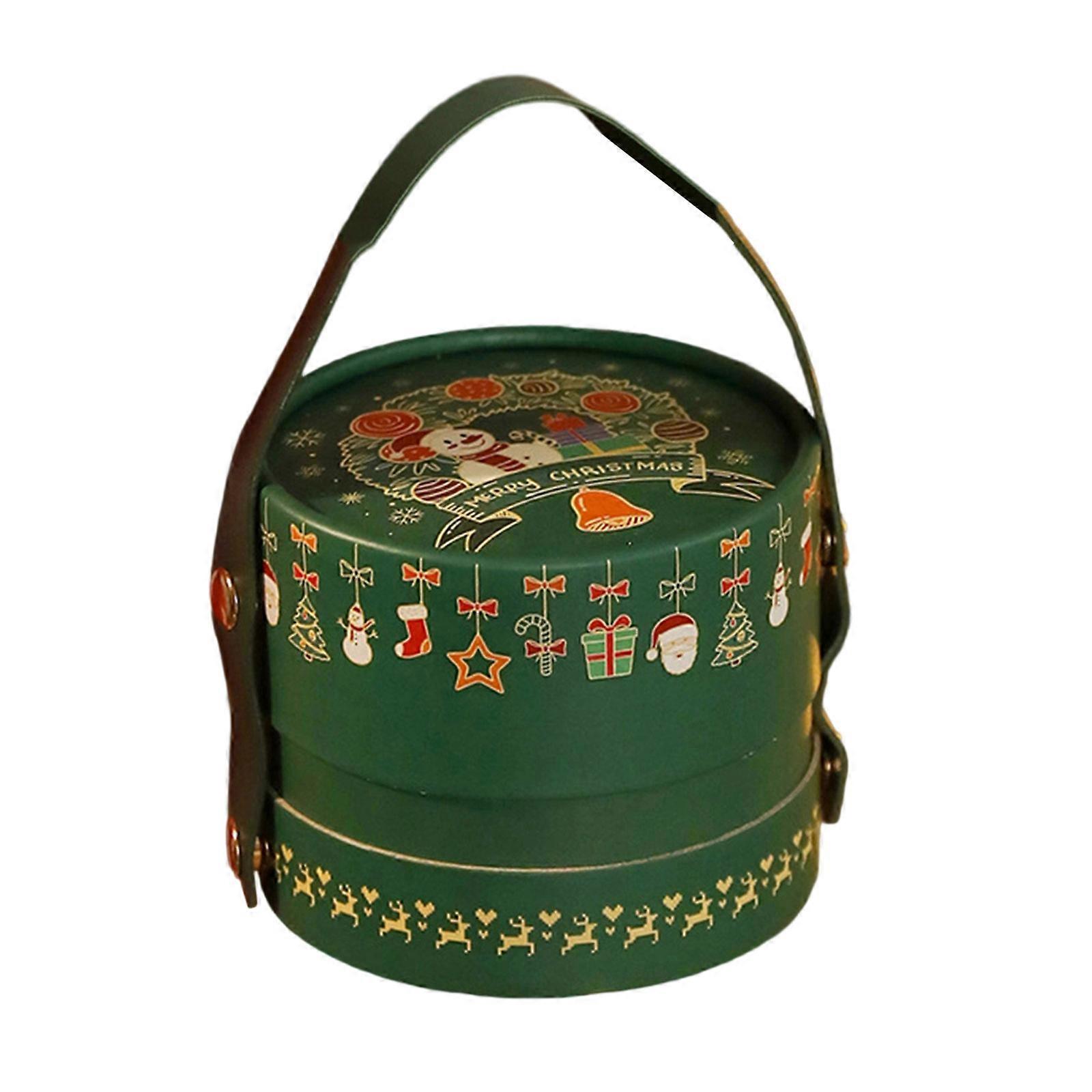 Decorative Holiday Storage Box With Portable Handle Suitable For Treats Toy And Celebration Multicolor