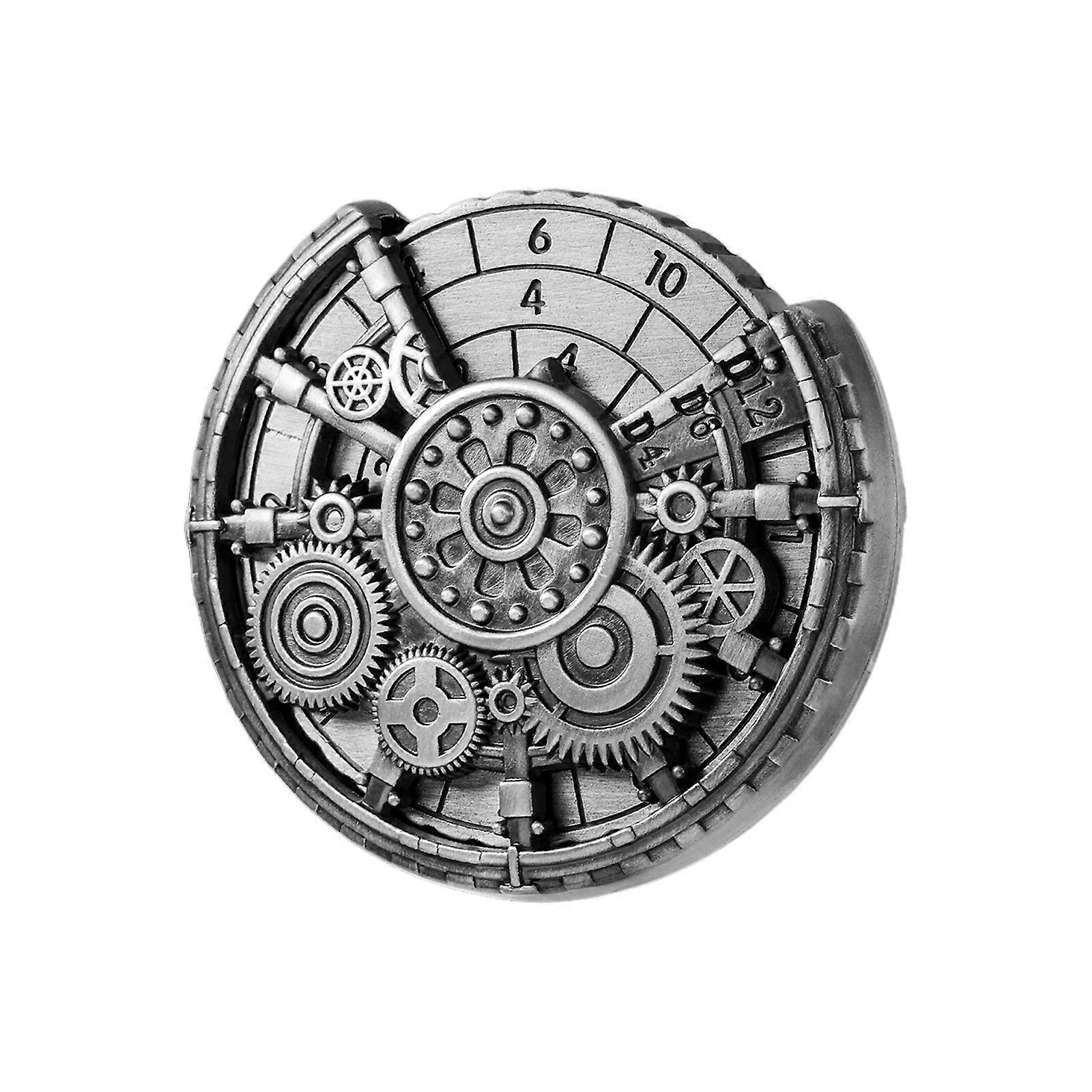 Permanent Untarnished Die Spinner With Unique Double Wheel Plan For Strengthened RPG Game Meetings  Silver
