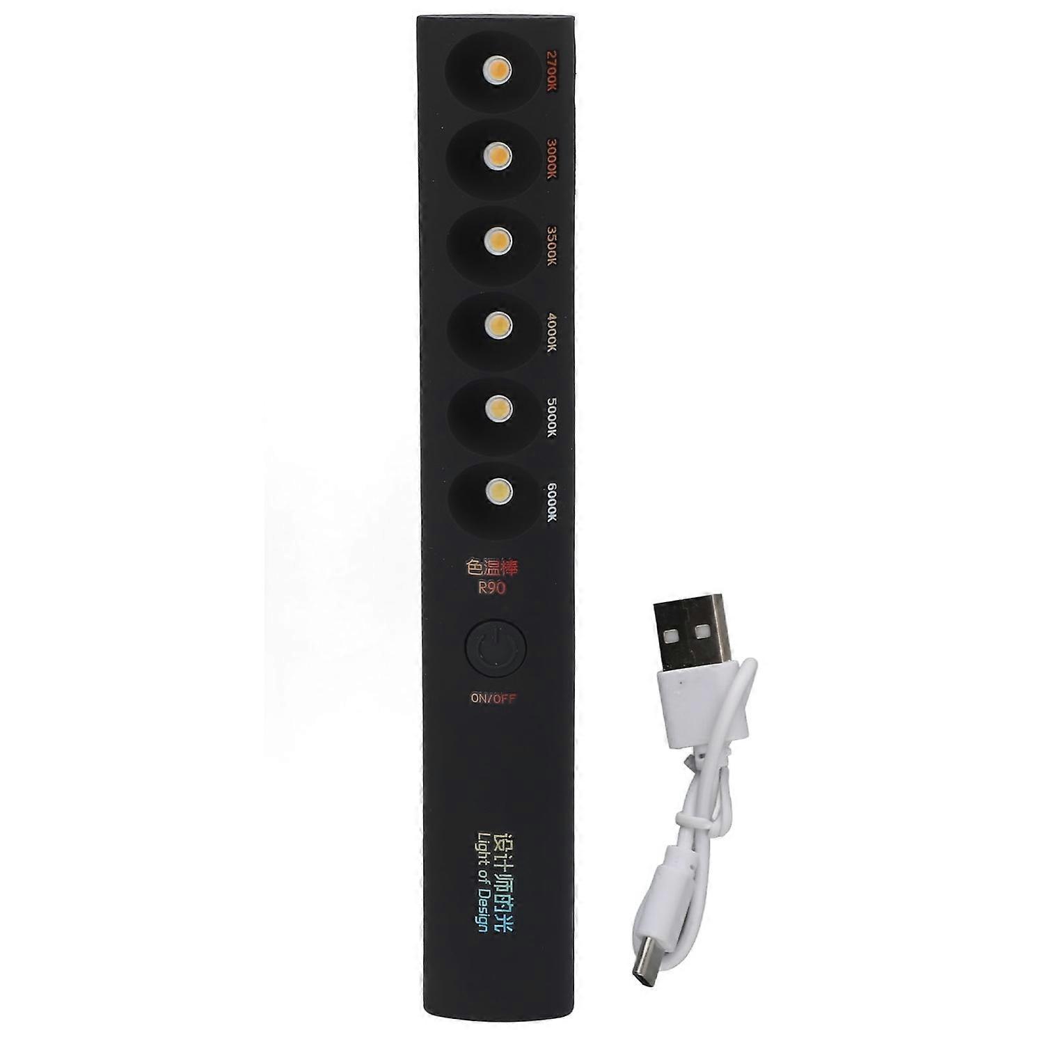 Portable Color Temperature Lamp Stick Professional Rechargeable 2700K‑6000K 6 Modes Photography Ligh