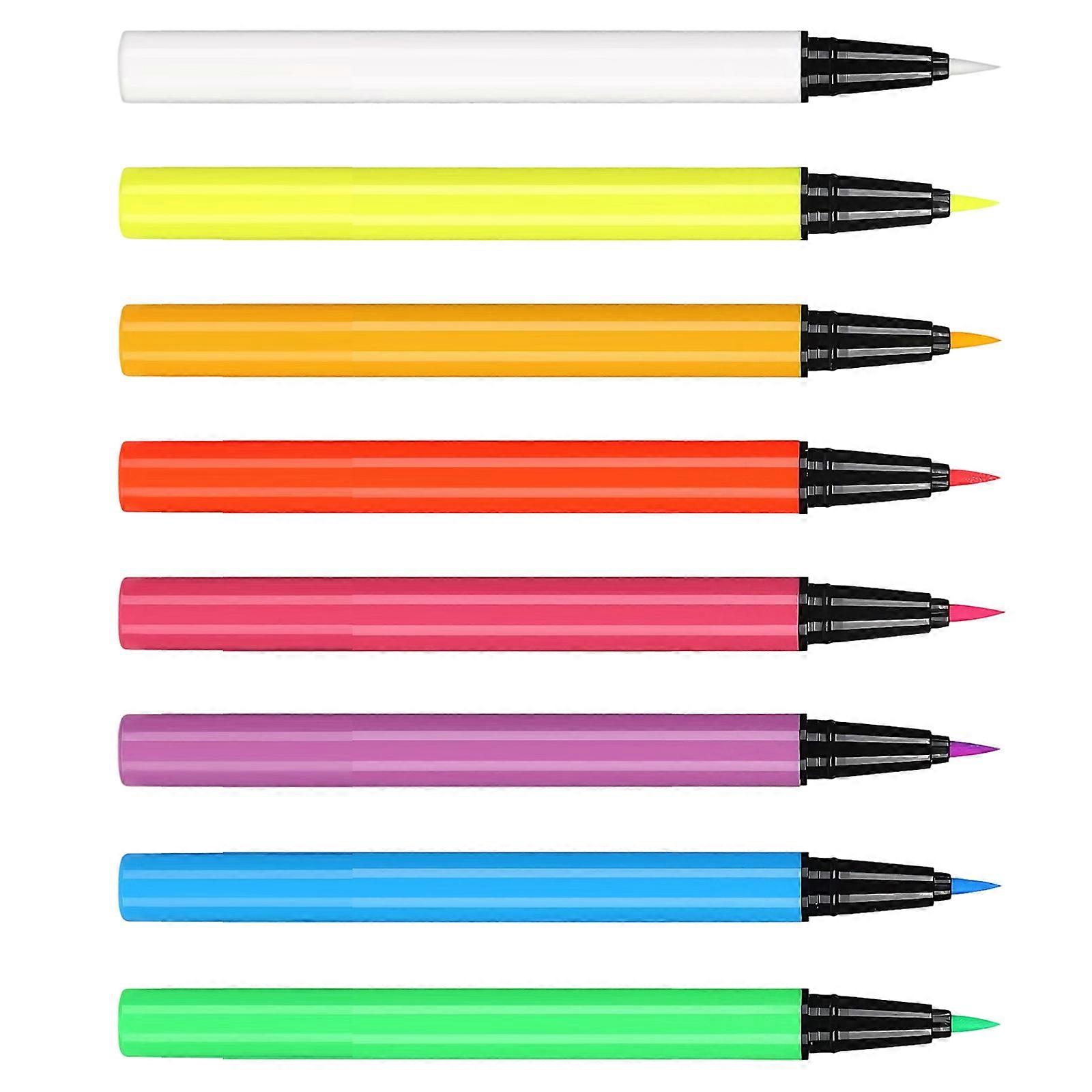 8PC Neons Face & Eye Liners SmudgeProof Design Bold UVs Activated Colors For Raves Outfits And Photo Shoot Props Multicolor
