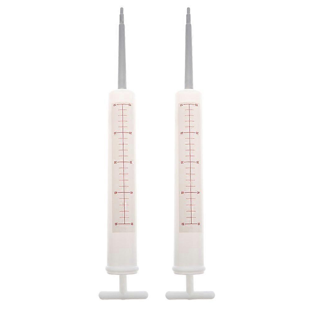 2pcs偽の注射器:コスプレのための巨大な医者の注入器の小道具 - カーニバルのテーマパーティーの装飾とハロウィーンの衣装のための現実的な看護師アクセサリー