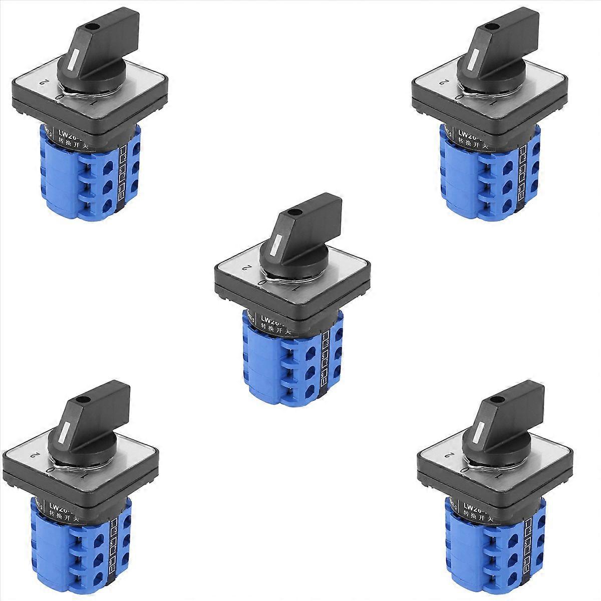 5X 3 Positions On-Off-on Changeover Control Rotary Cam Switch 20A