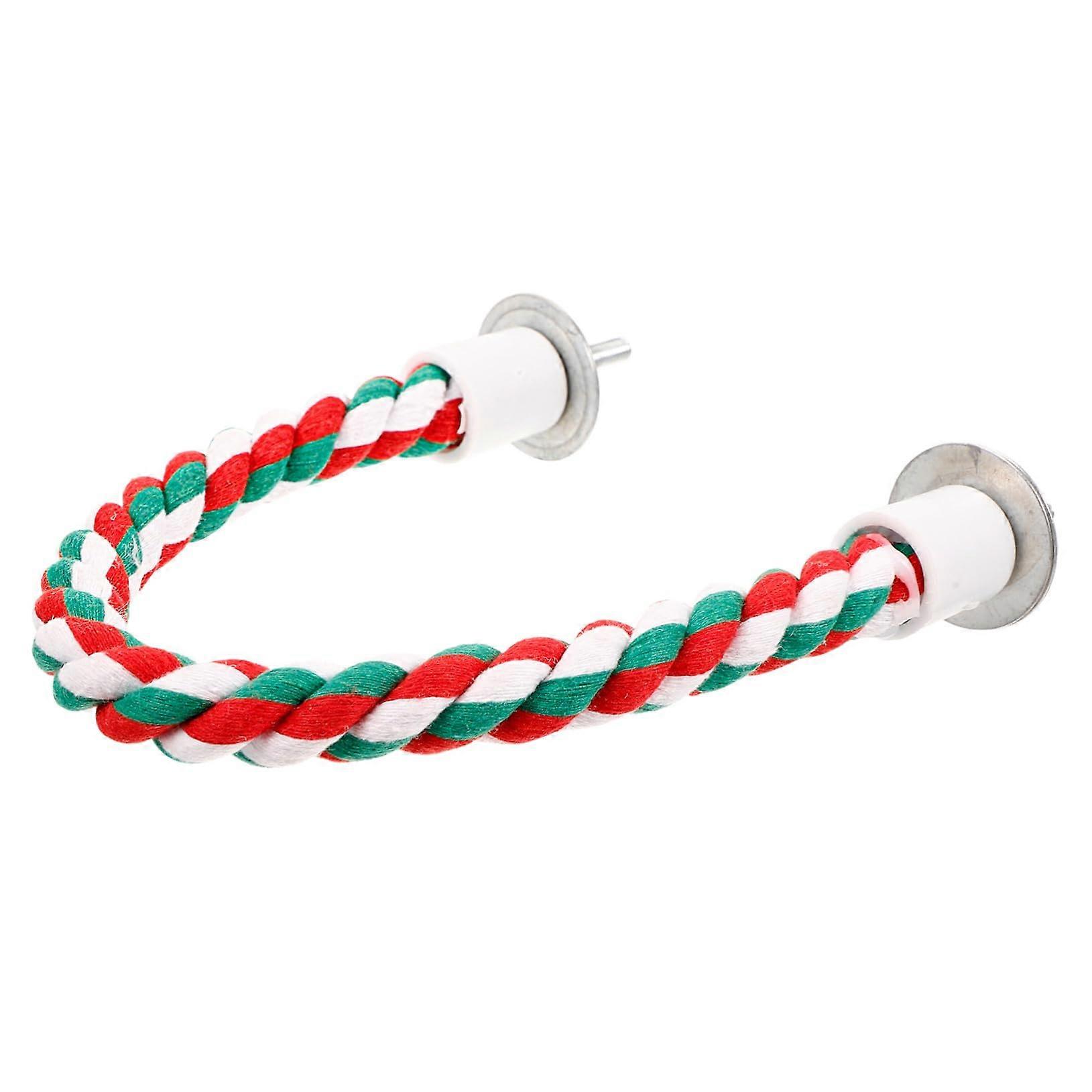 Cotton Rope Bird Perch for Parrots Chewable Climbing Stand with Hanging Design for Small to Medium Birds