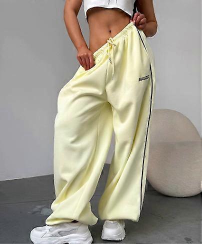 מכנסיים מזדמנים חדשים מכנסיים קז'ואל ורודים רקומים לנשים מכנסיים ישרים עם מותן אלסטי רופפים ונוחים 2025 חדש