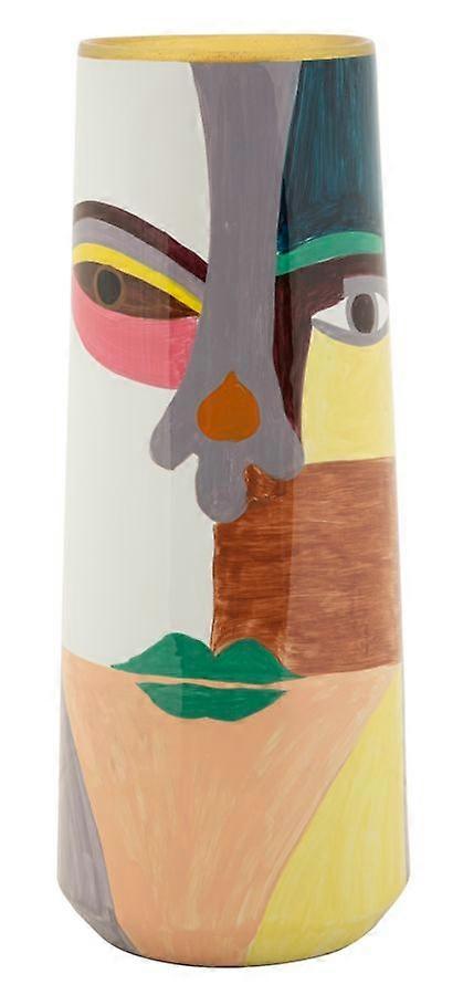 Hög färgglad vas – geometrisk design, Ø 15 x 40 cm