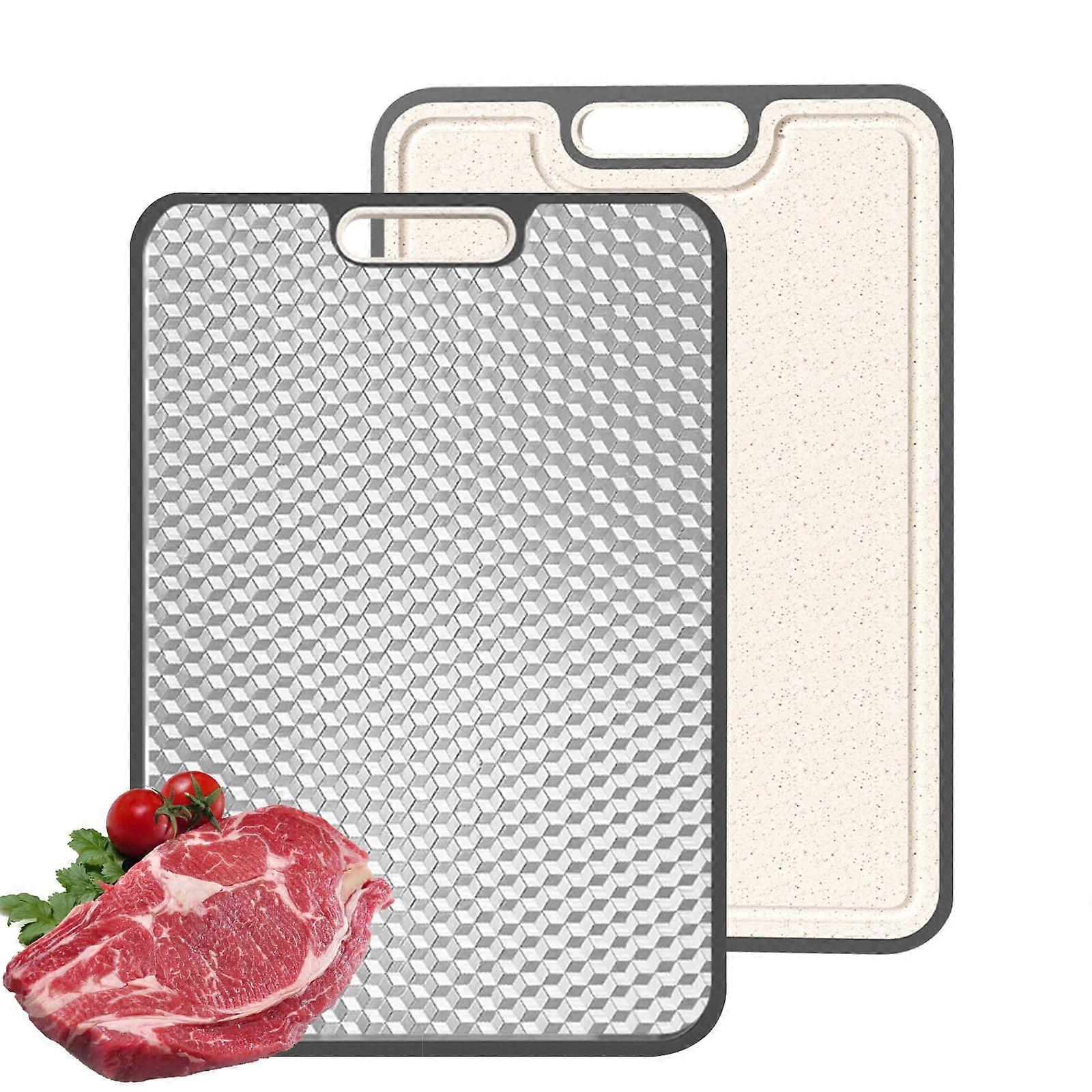Titanium Cutting Board DualSided with Juice Groove for Meat Vegetables and Fruits Large Size