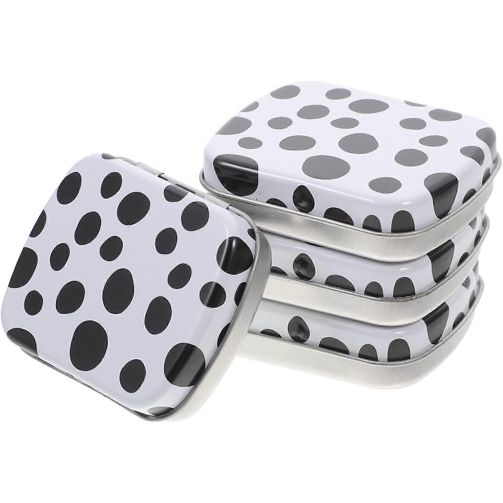 Cute Cow Pattern Tin Box Multifunctional Storage Container for Candy Jewelry Multi Color Mini Size