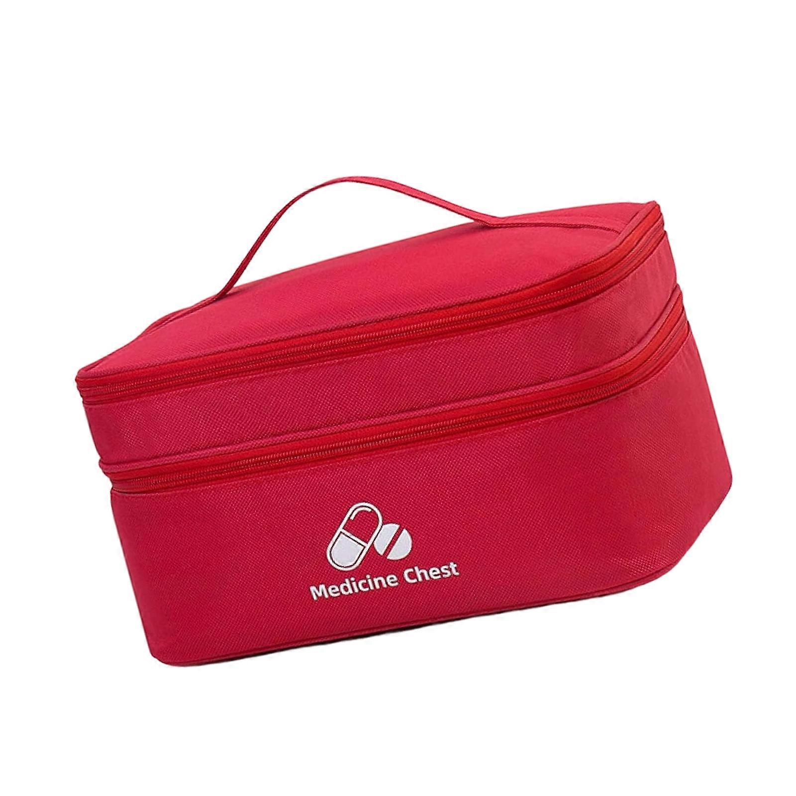 Quick Access First Aid Kit Double Compartments Construction Polyester Material Waterproof Lining Ideal For Home Office And Emergency Situations