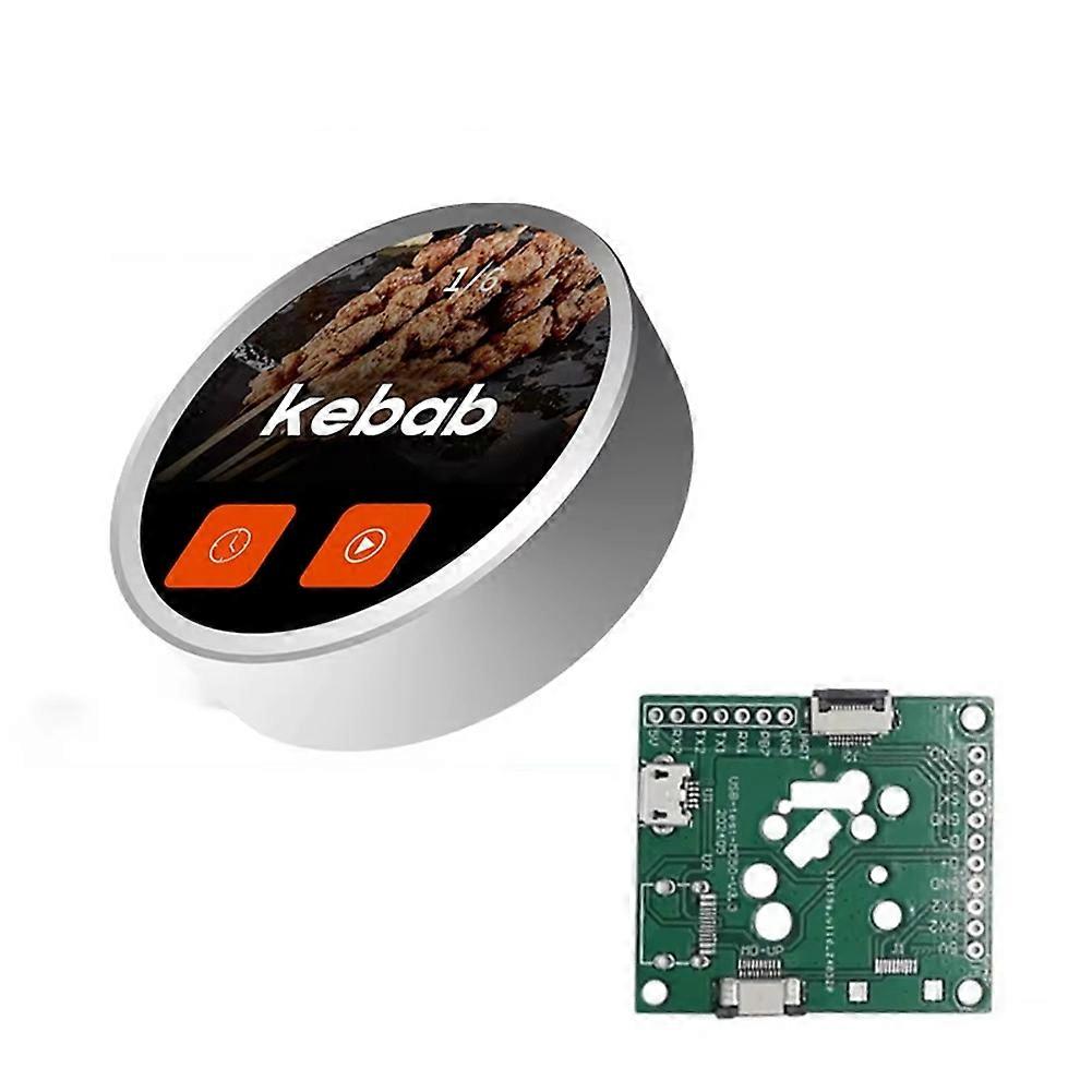 ESP32 S3 LVGL fejlesztőkártya 1,5 hüvelykes 466x466 kerek OLED érintőgombos kijelző Wifi Bluetooth adapterkártyával ezüst