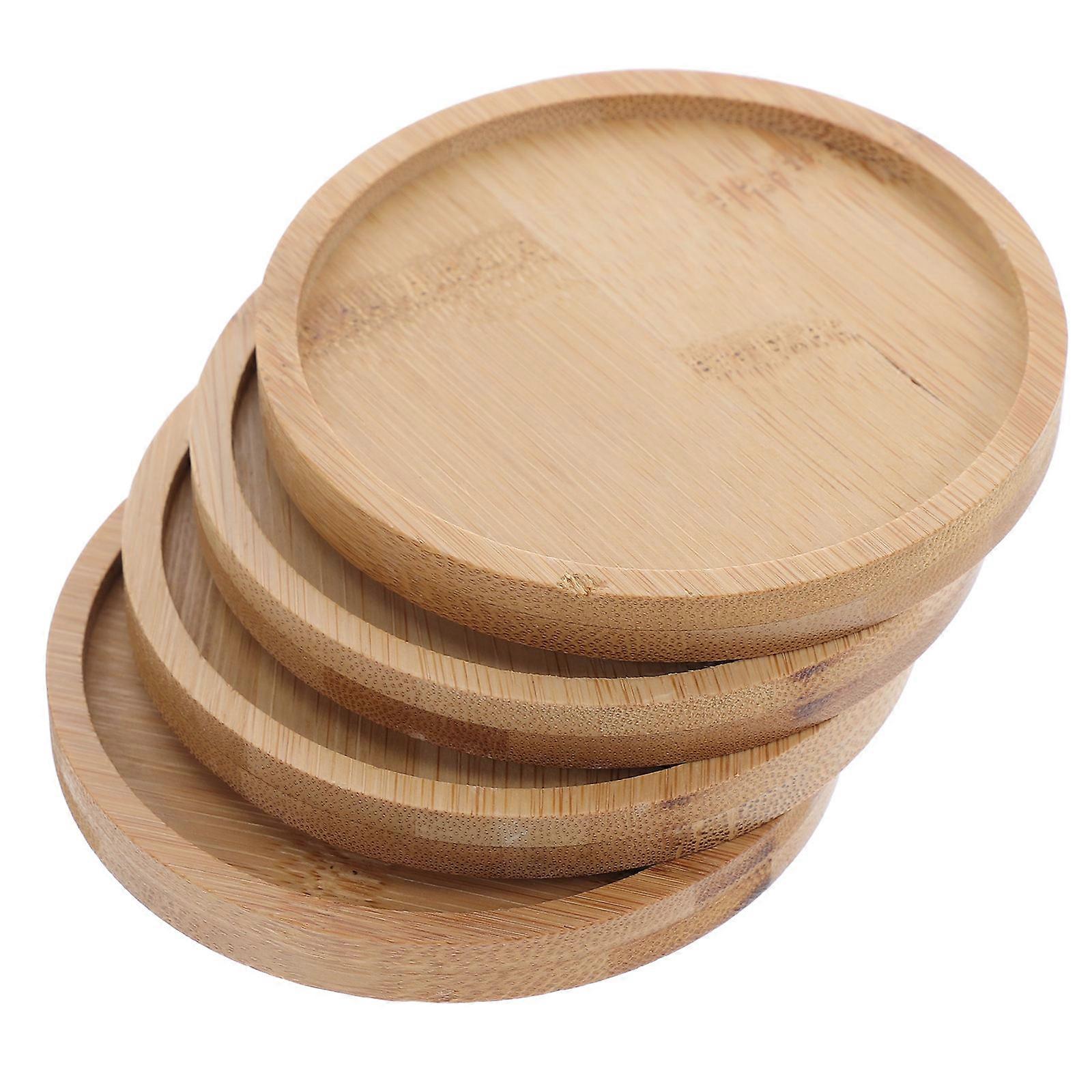 Bamboo Coaster Set For Dining Table Accessories Featuring Rustic Design In Beige Color With Antislip Functionality 4Pcs