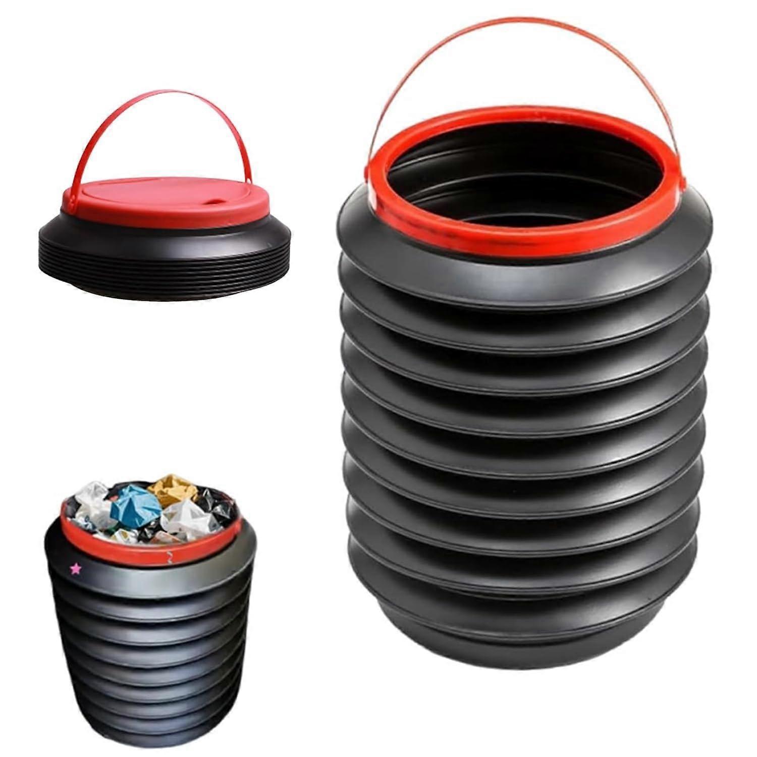 Car Trash Can Large Capacity Collapsible Bin with Adjustable Strap for Camping and Road Trips